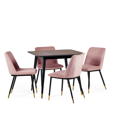 Findlay Square Dining Table - Walnut & Black