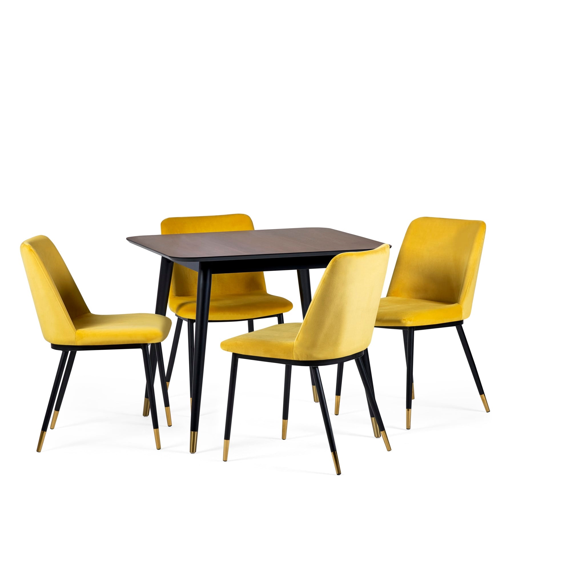 Findlay Square Dining Table - Walnut & Black