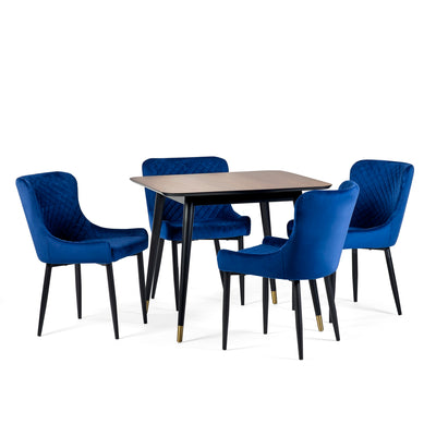 Findlay Square Dining Table - Walnut & Black