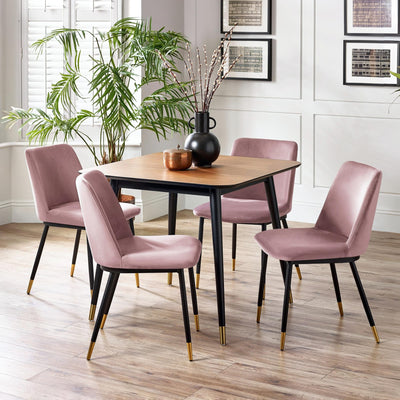 Findlay Square Dining Table - Walnut & Black