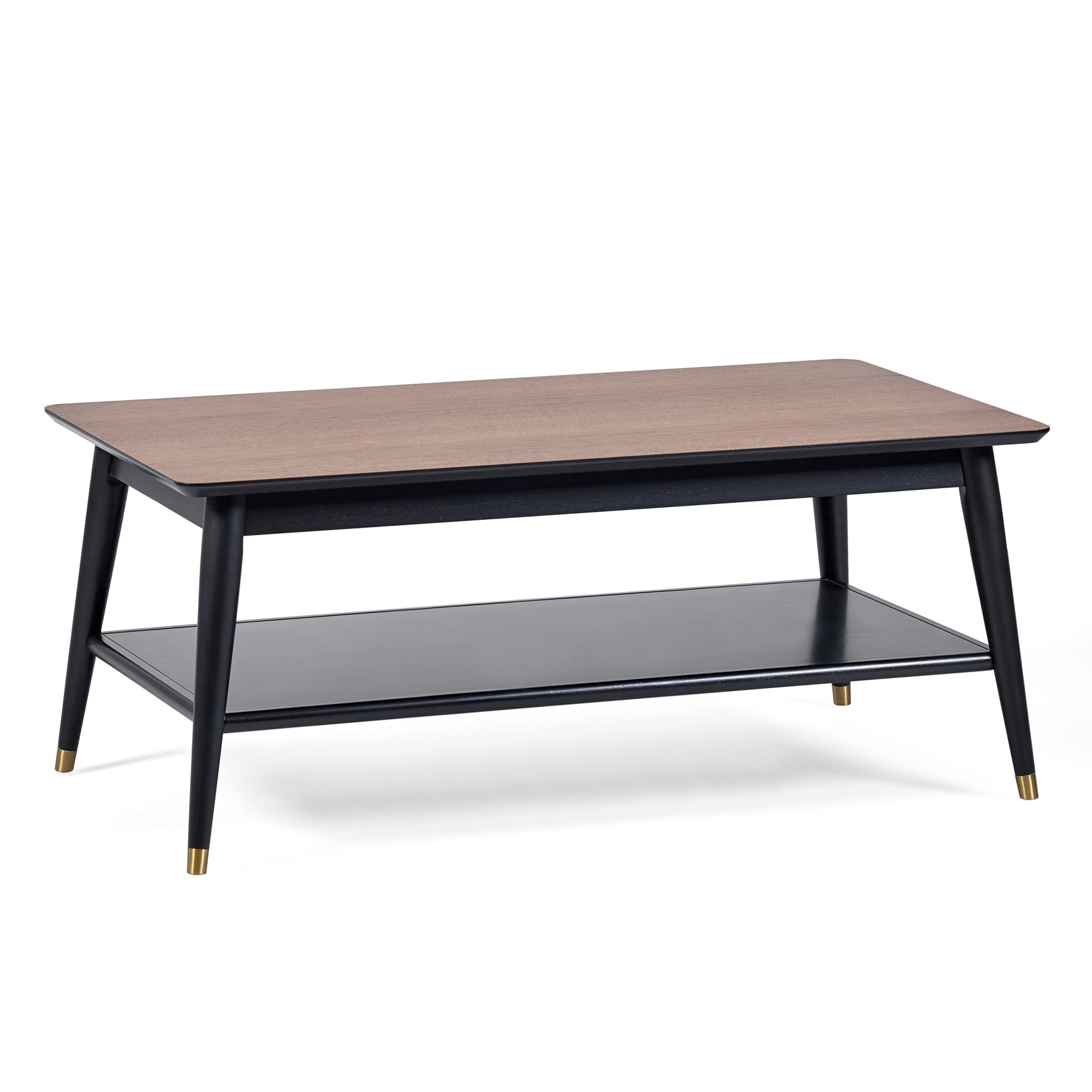 Findlay Coffee Table With Shelf - Walnut & Black
