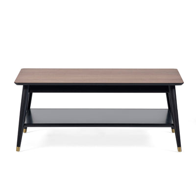 Findlay Coffee Table With Shelf - Walnut & Black
