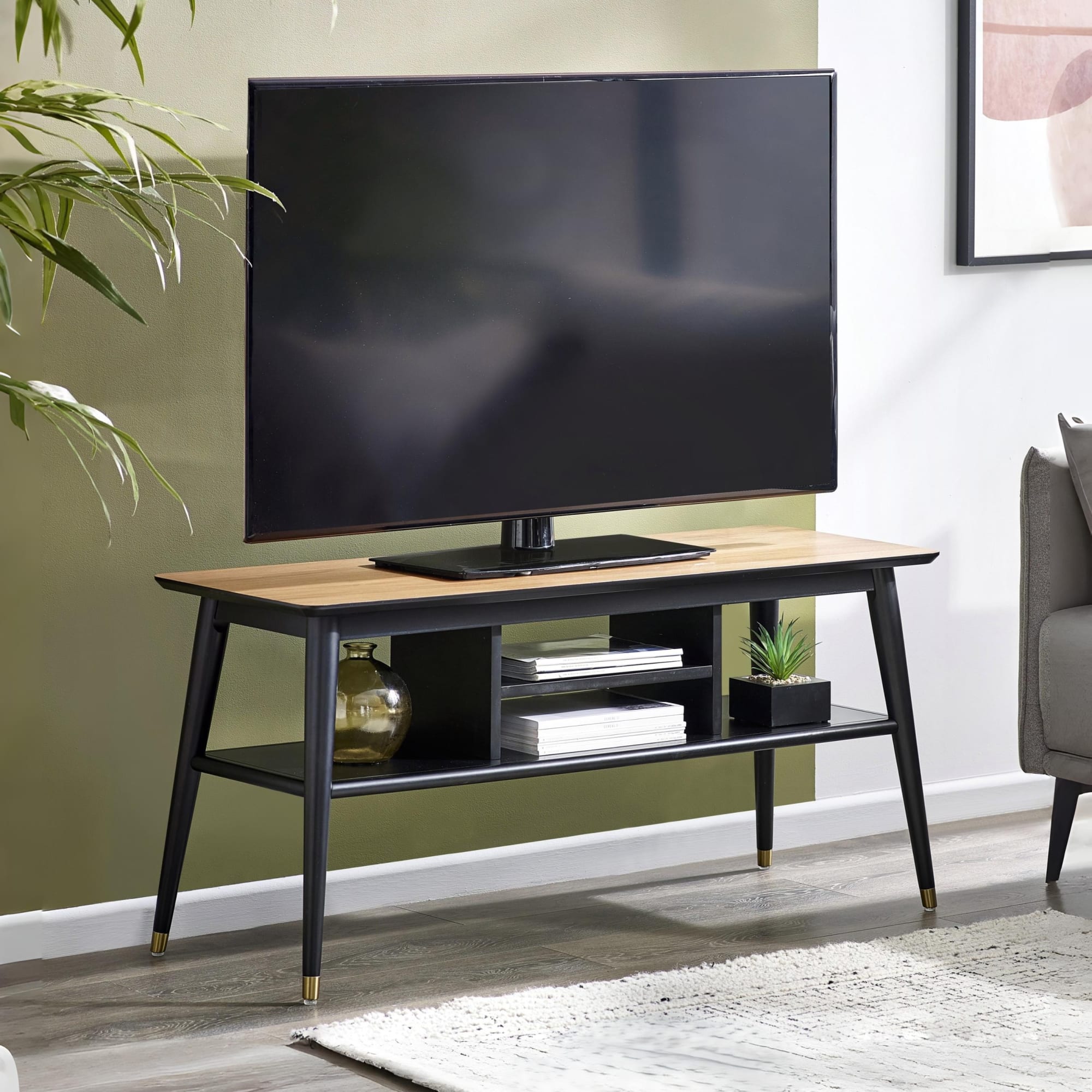 Findlay Media Unit - Walnut & Black