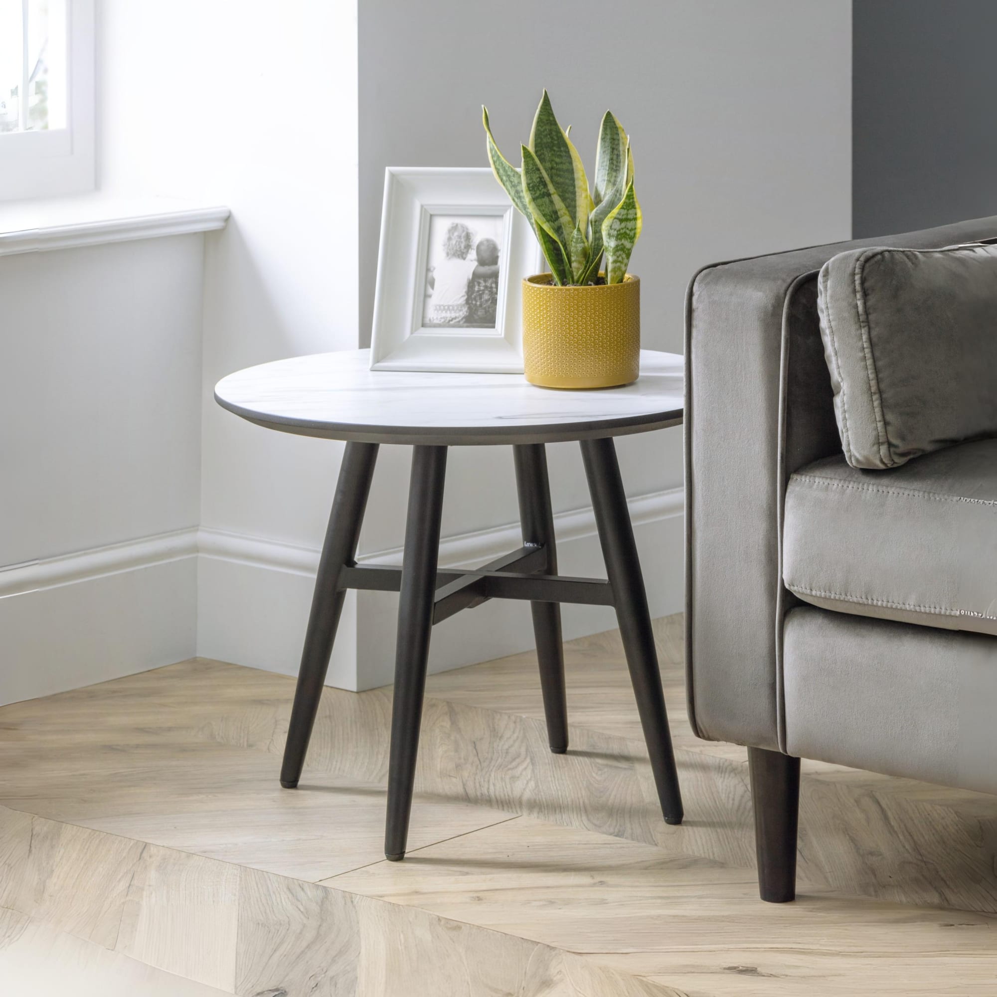 Firenze Marble Effect Lamp Table