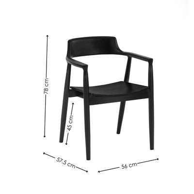 Set of 2 Franklin Dining Chair with Arms