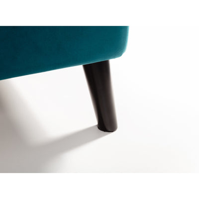 Frida Curved Velvet 135cm Double Bed - Teal