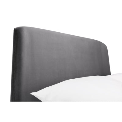 Frida Curved Velvet 135cm Double Bed - Grey