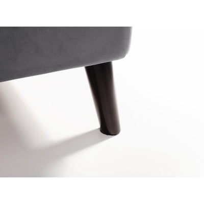Frida Curved Velvet 150cm King Bed - Grey