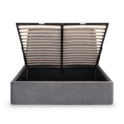 Frida Ottoman Storage 135cm Double Bed - Grey
