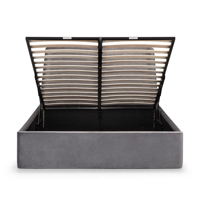 Frida Ottoman Storage 150cm King Bed - Grey