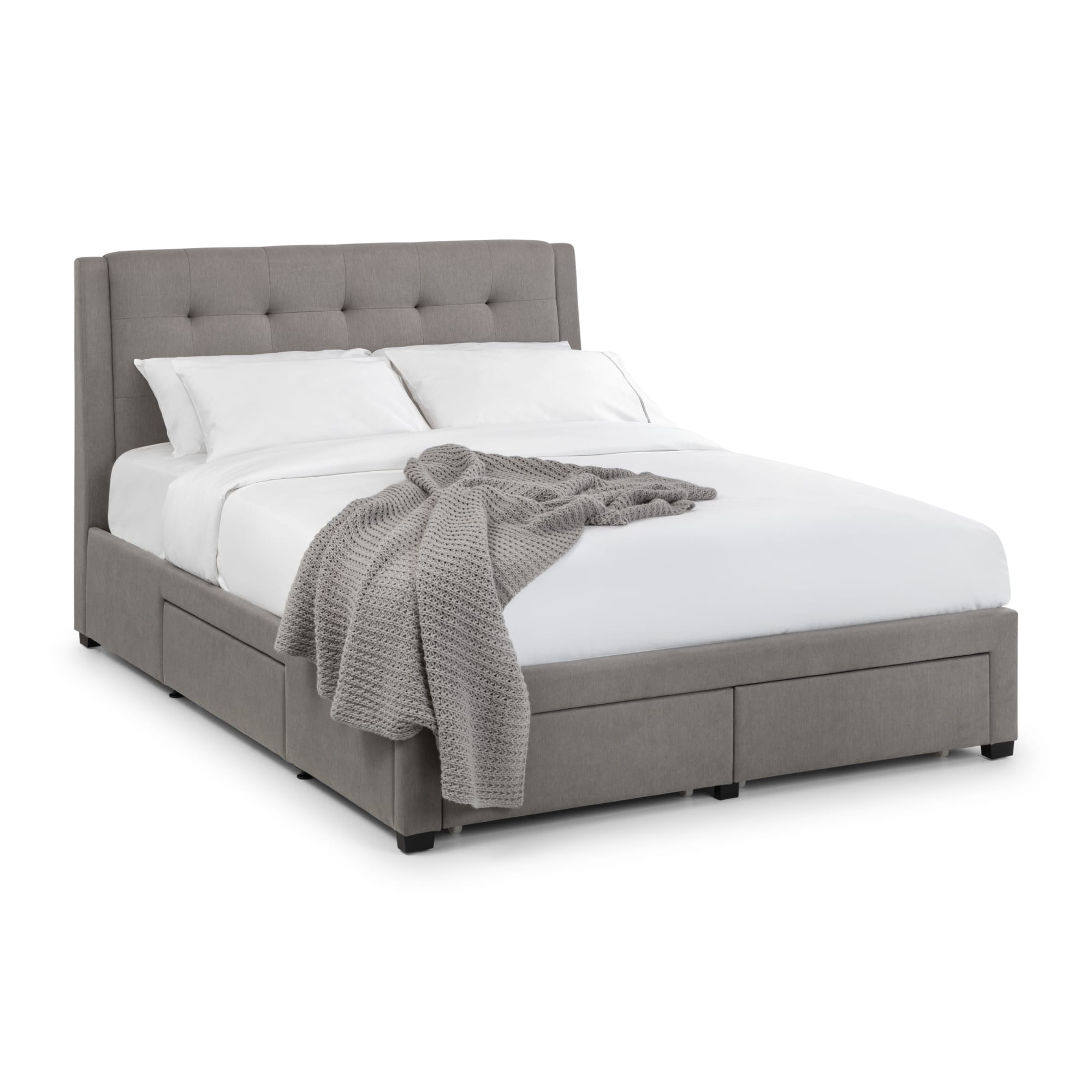 Fullerton 4 Drawer 150cm King Bed Grey