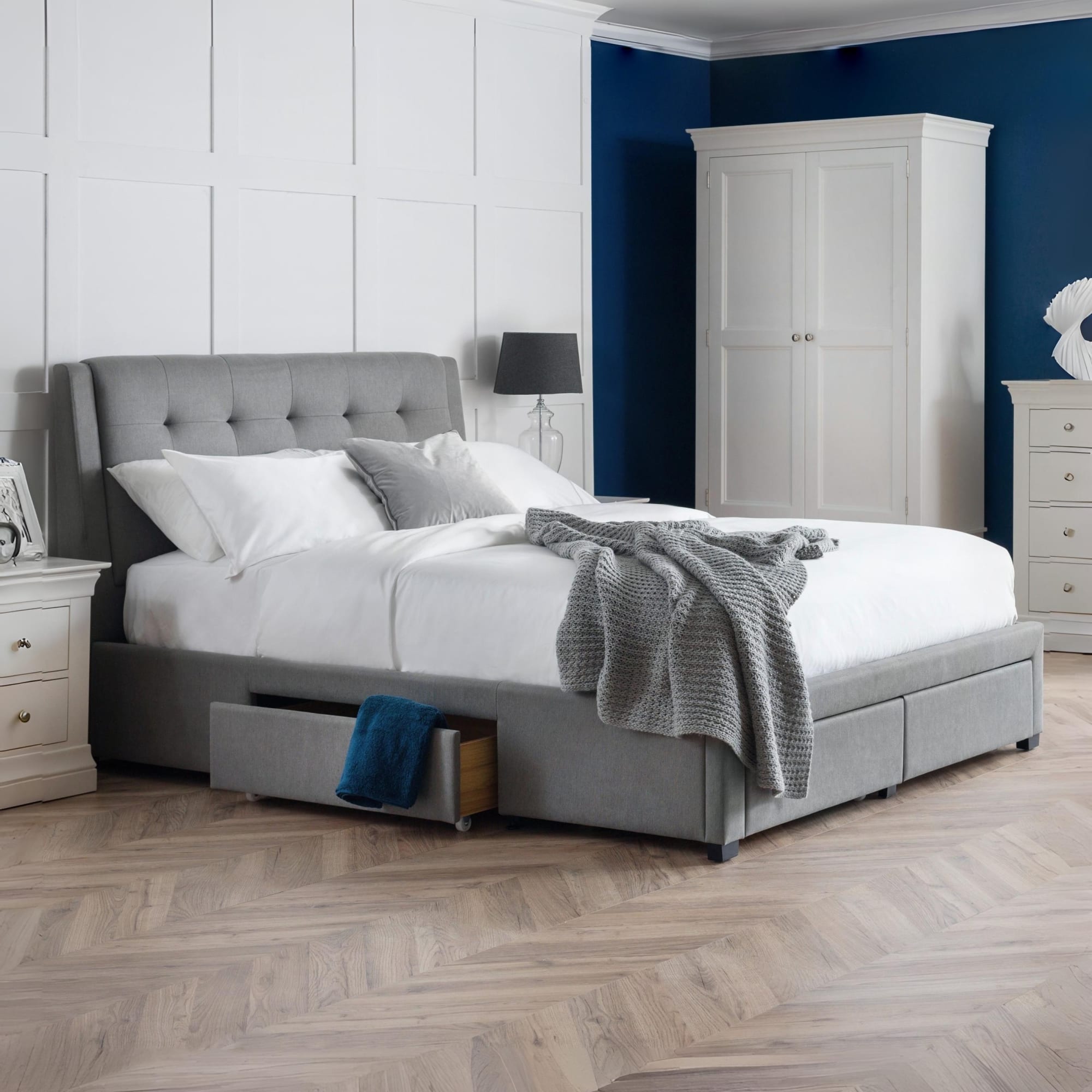 Fullerton 4 Drawer 180cm Superking Bed Grey