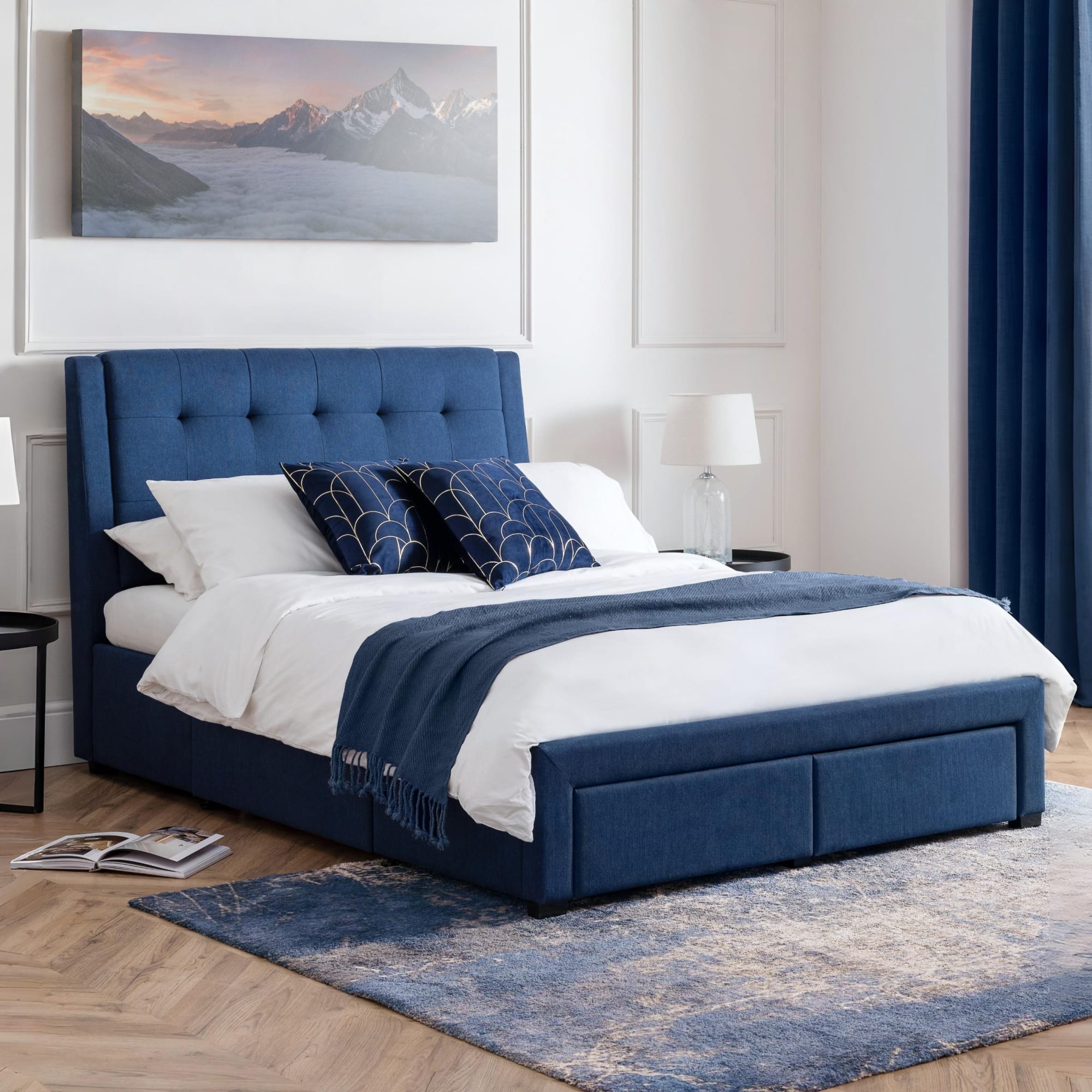 Fullerton 4 Drawer 180cm Superking Bed Blue