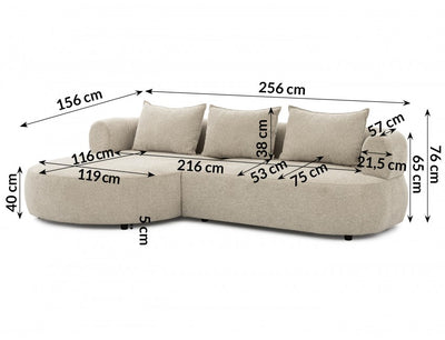 Ferro Beige Left Hand Corner Sofa