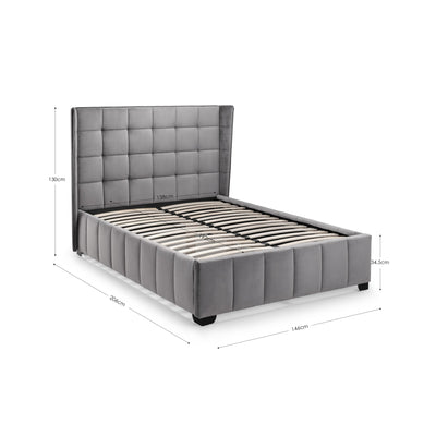 Gatsby 135cm Double Bed - Light Grey