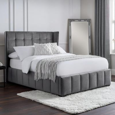 Gatsby 150cm King Bed - Light Grey