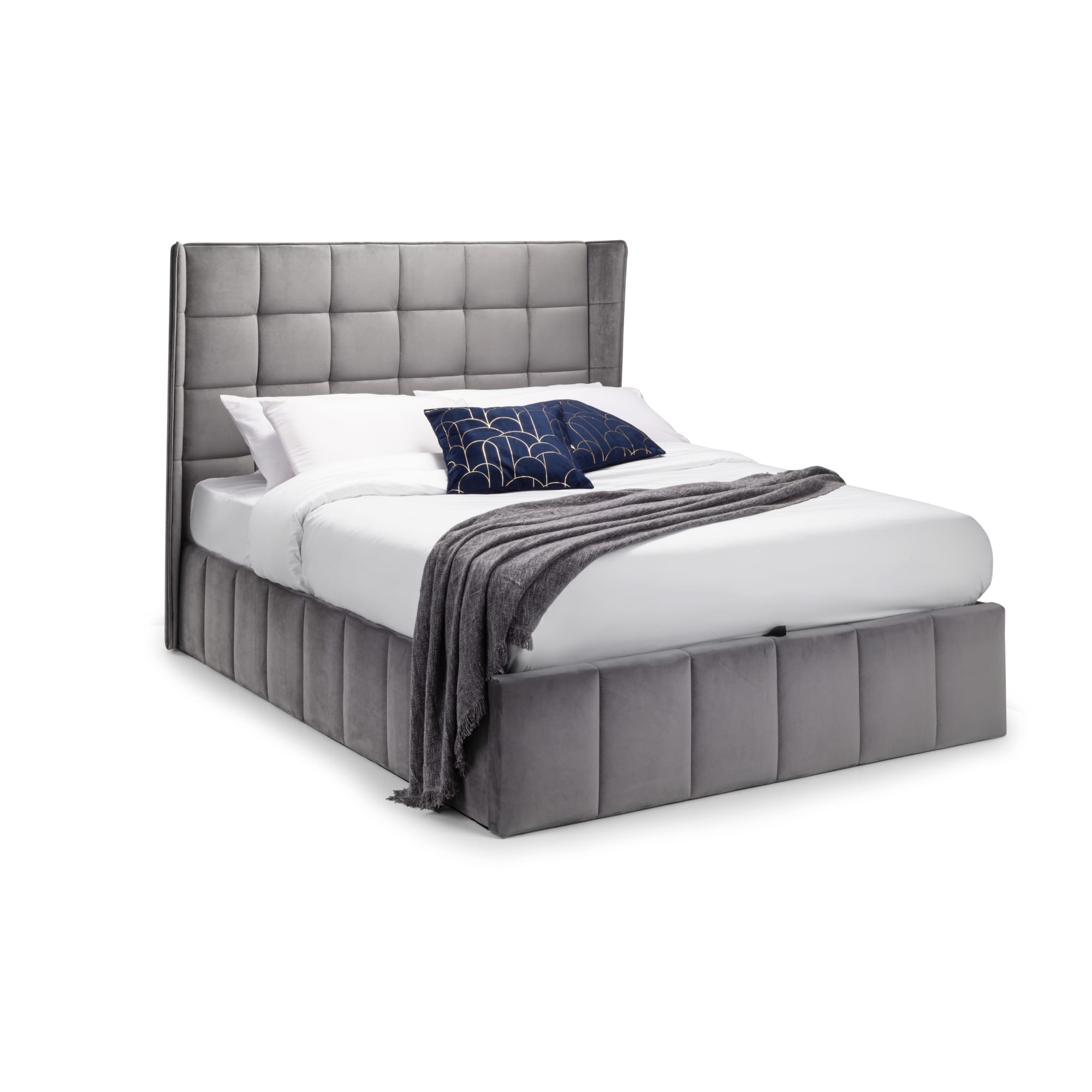 Gatsby Ottoman Storage 135cm Double Bed - Light Grey