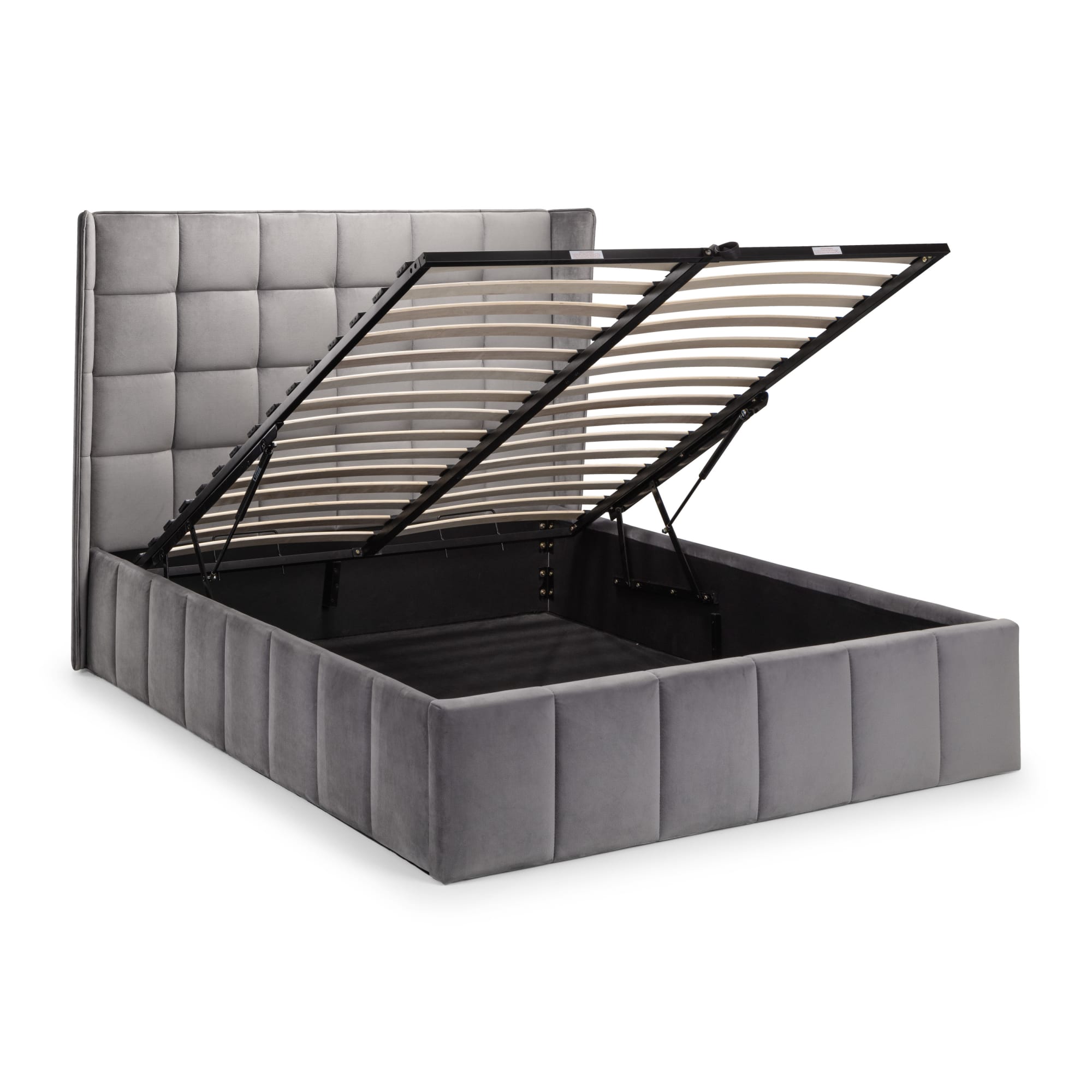 Gatsby Ottoman Storage 135cm Double Bed - Light Grey