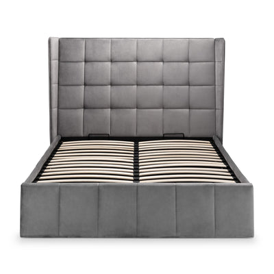 Gatsby Ottoman Storage 135cm Double Bed - Light Grey