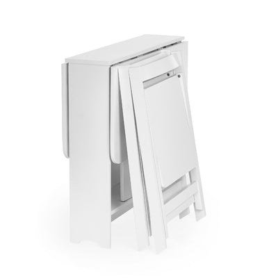 Gatan Small Gateleg Table With 2 Chairs - White