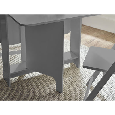 Gatan Small Gateleg Table With 2 Chairs - Grey
