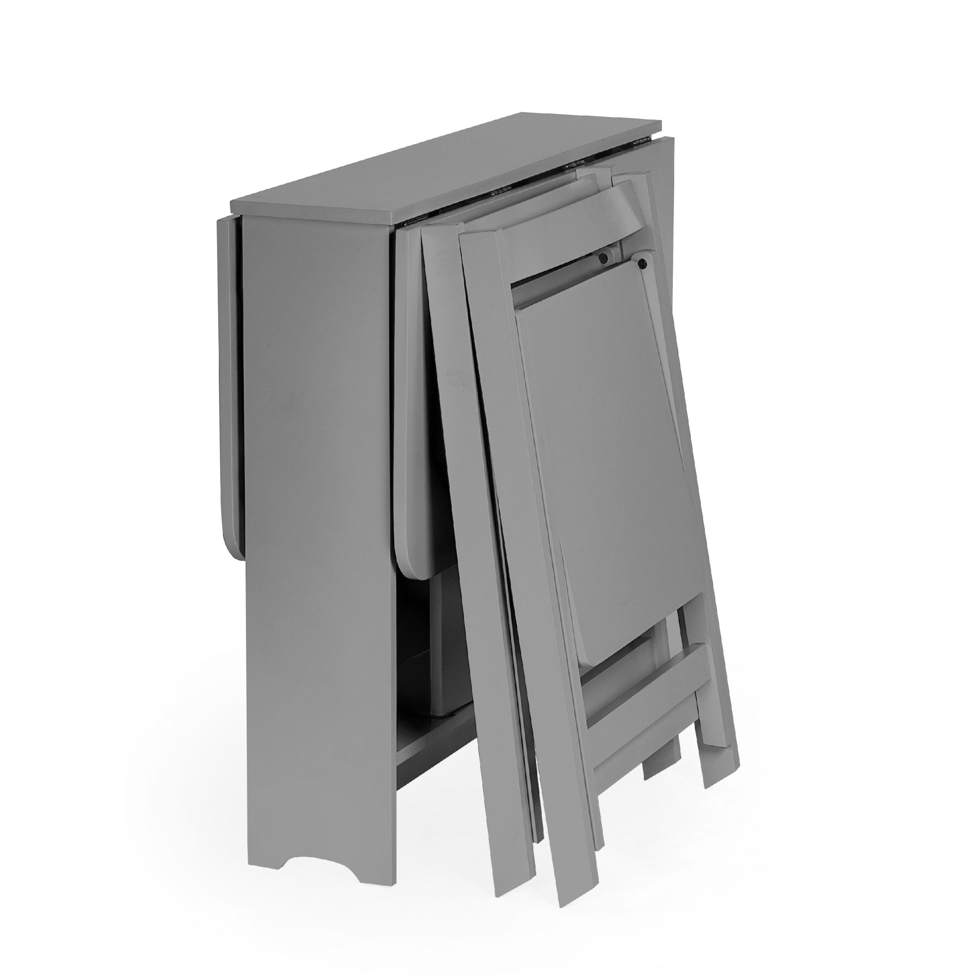 Gatan Small Gateleg Table With 2 Chairs - Grey