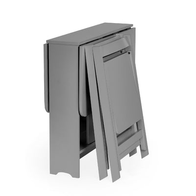 Gatan Small Gateleg Table With 2 Chairs - Grey