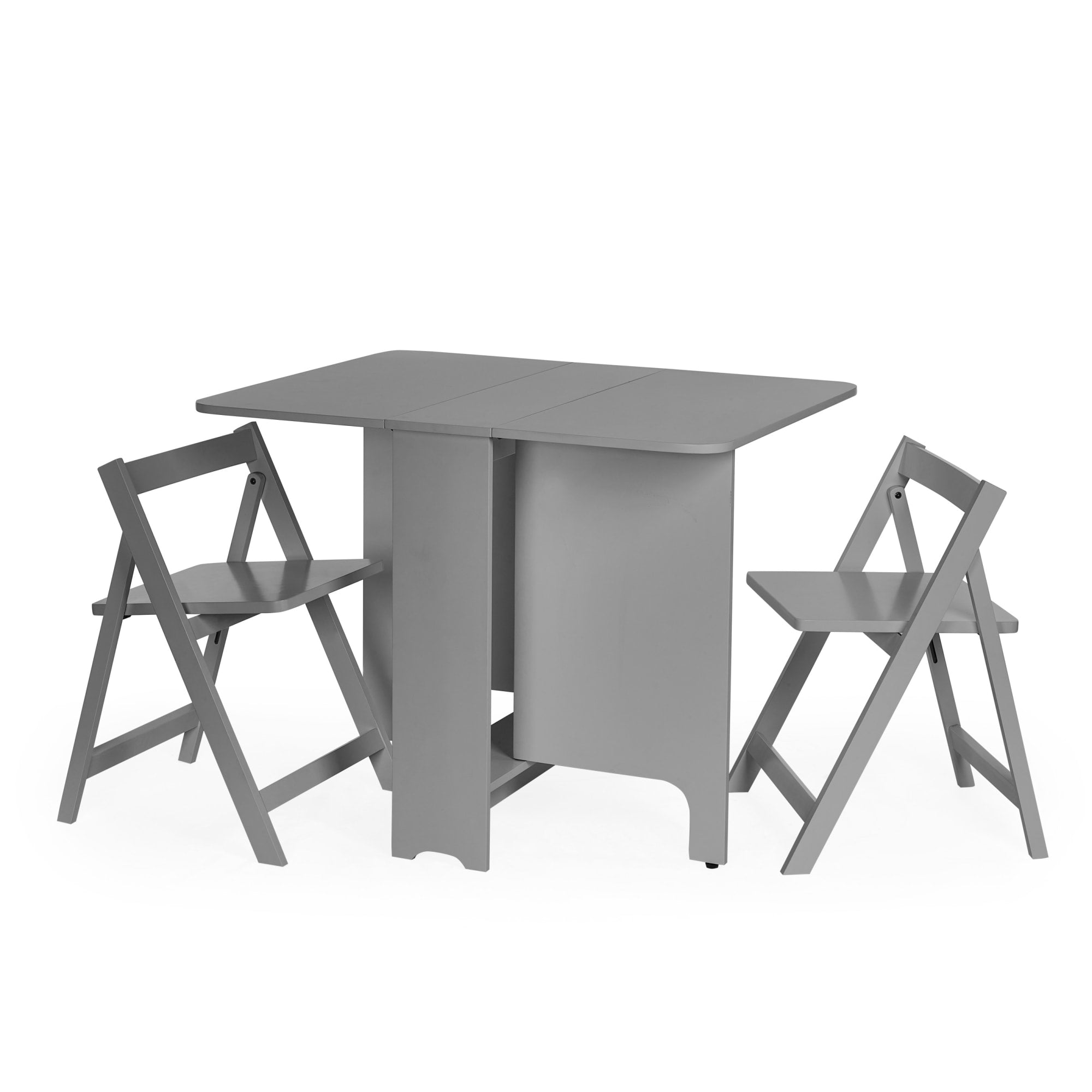 Gatan Small Gateleg Table With 2 Chairs - Grey