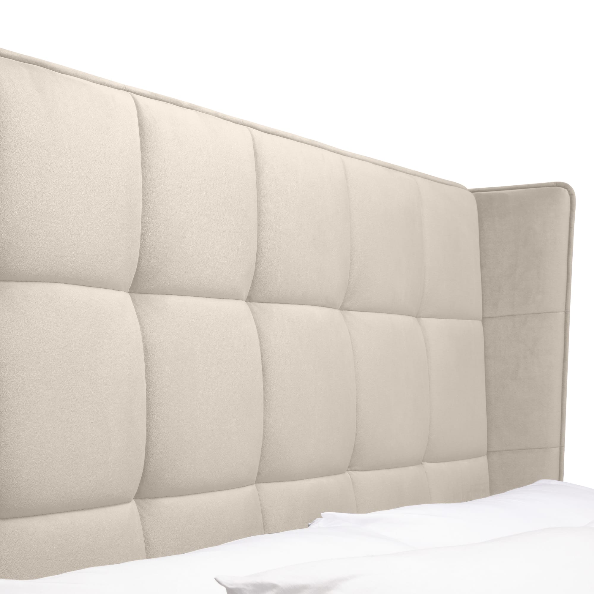 Gatsby Cream Velvet 135cm Double Ottoman Storage Bed