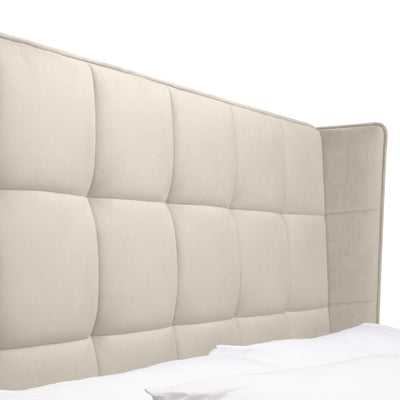 Gatsby Cream Velvet 135cm Double Ottoman Storage Bed