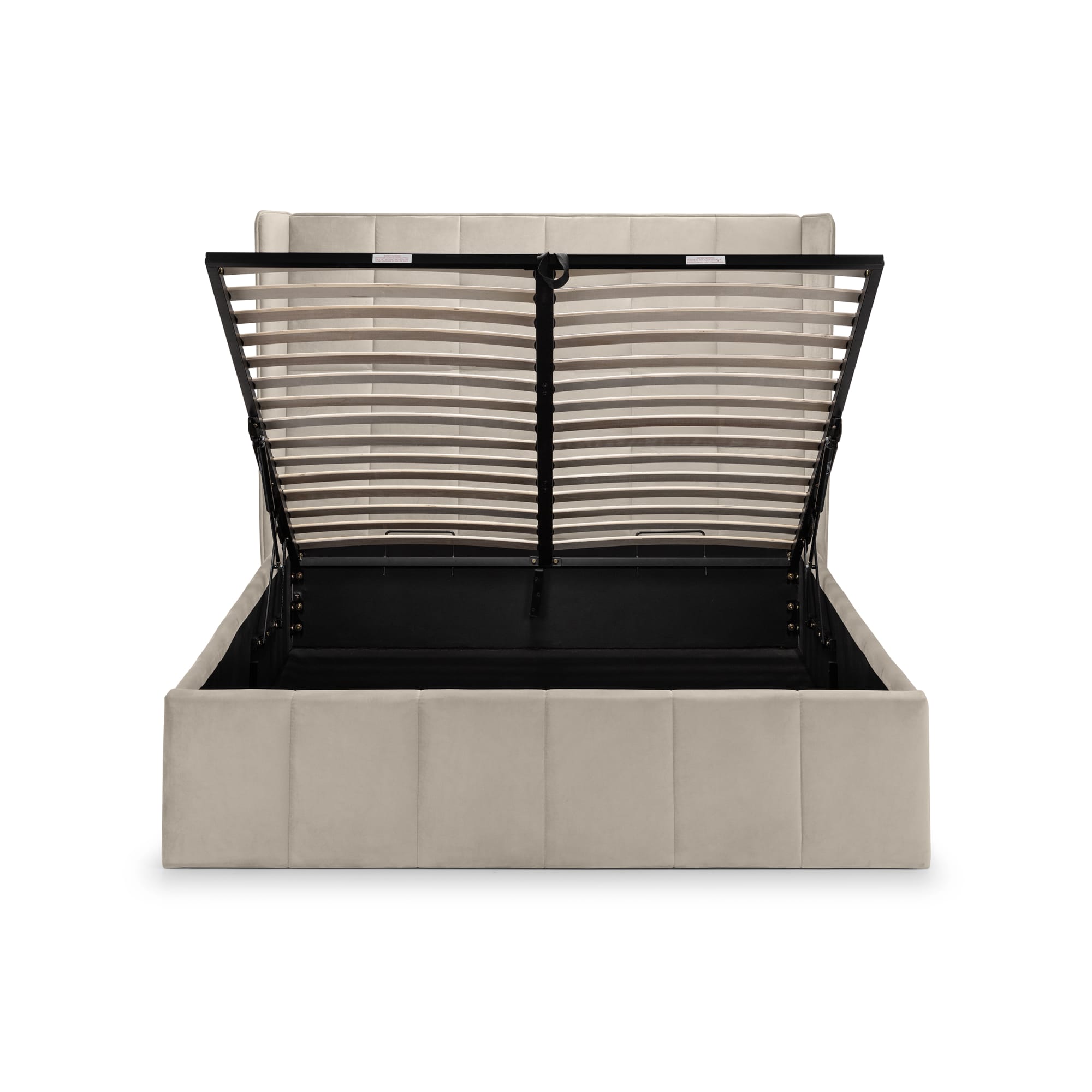 Gatsby Cream Velvet 150cm King Ottoman Storage Bed