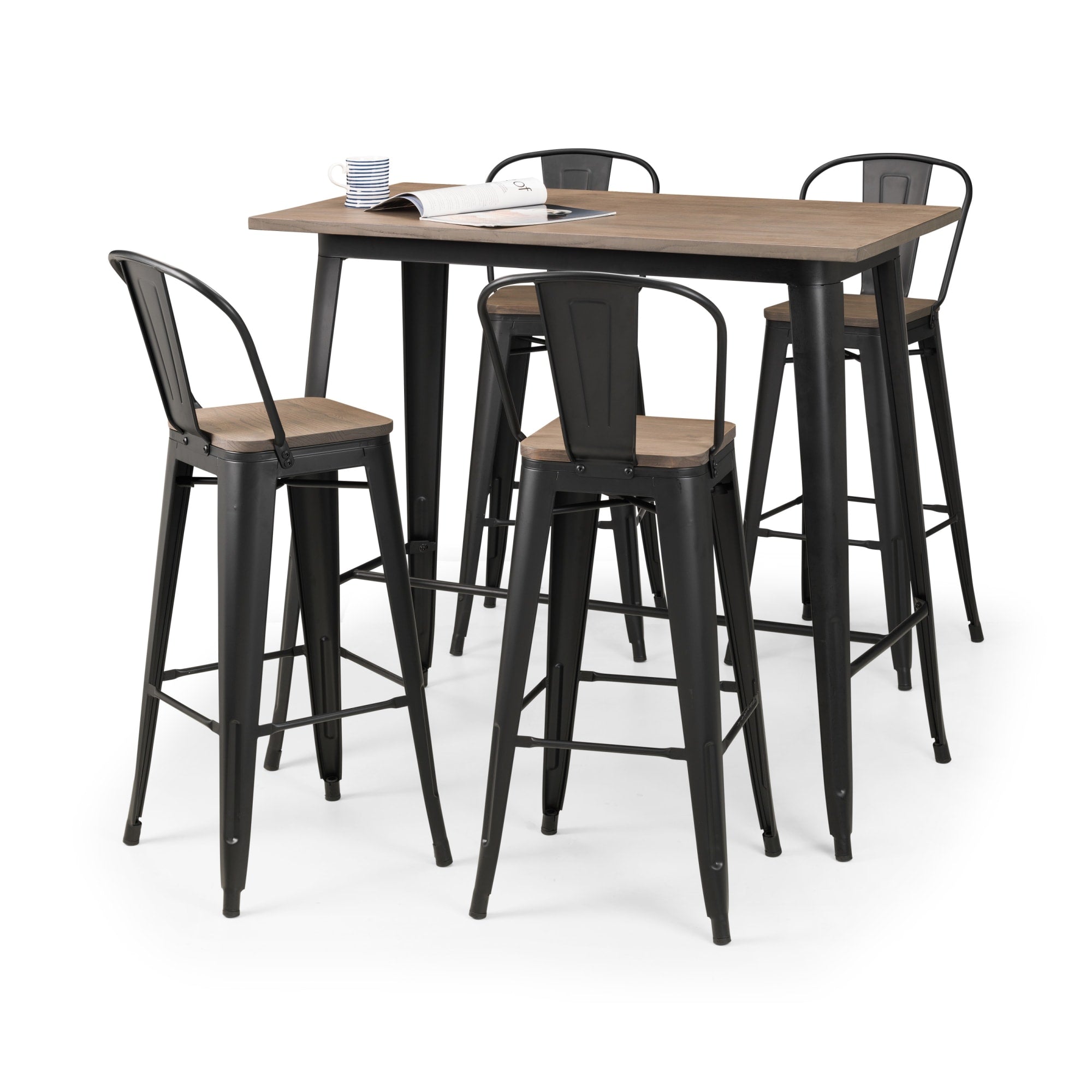 Set Of 2 Grafton Metal Bar Stools
