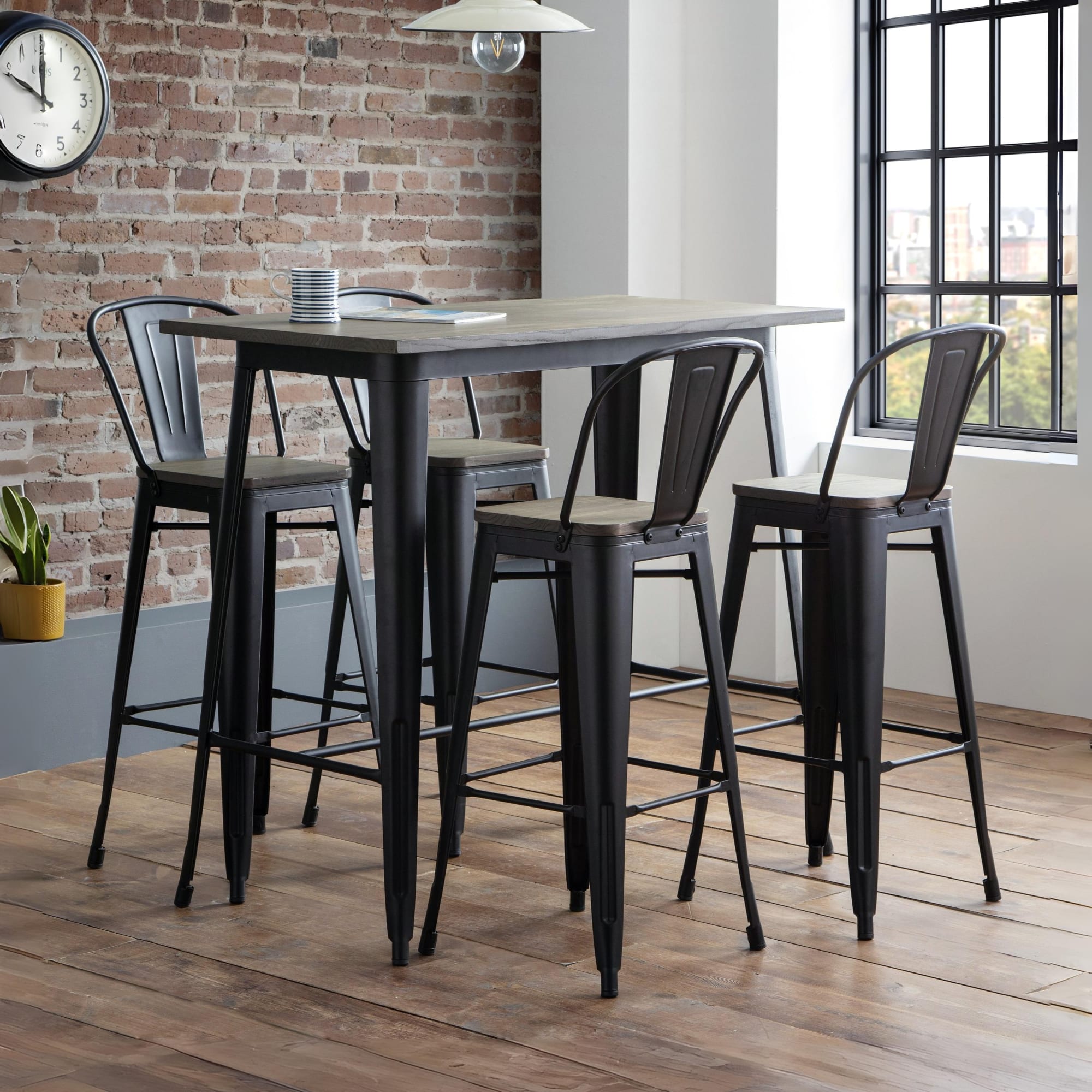 Set Of 2 Grafton Metal Bar Stools