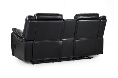Galaxy Tech Electric Recliner 2 Seater Black Leather