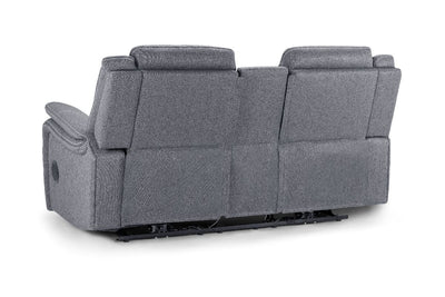 Galaxy Tech Electric Recliner 2 Seater Grey Fabric