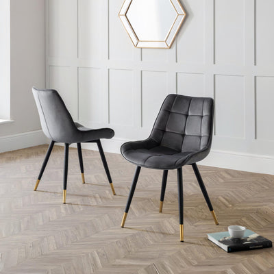 Set Of 2 Hadid Dining Chairs - Grey