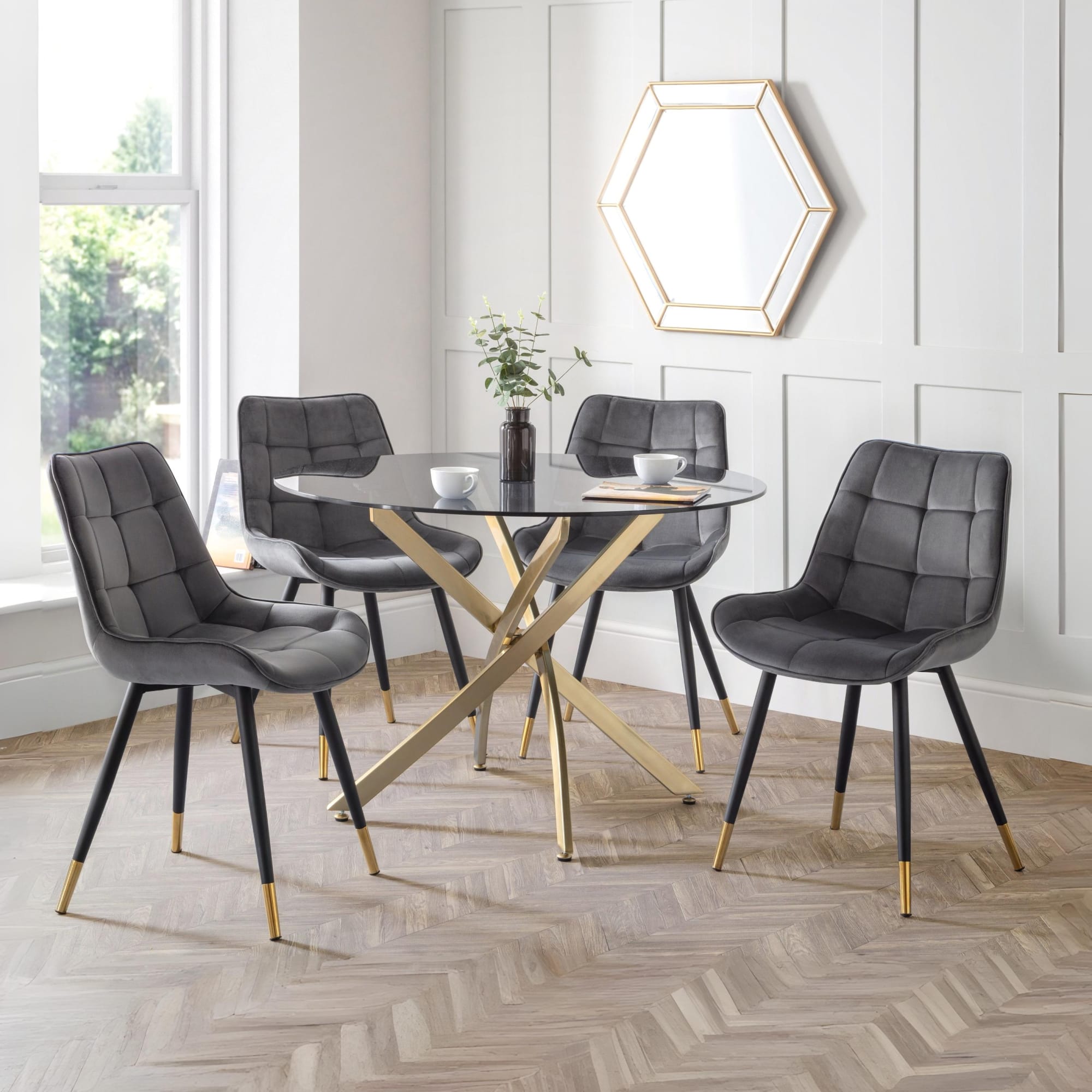 Set Of 2 Hadid Dining Chairs - Grey