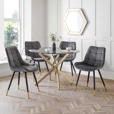 Set Of 2 Hadid Dining Chairs - Grey