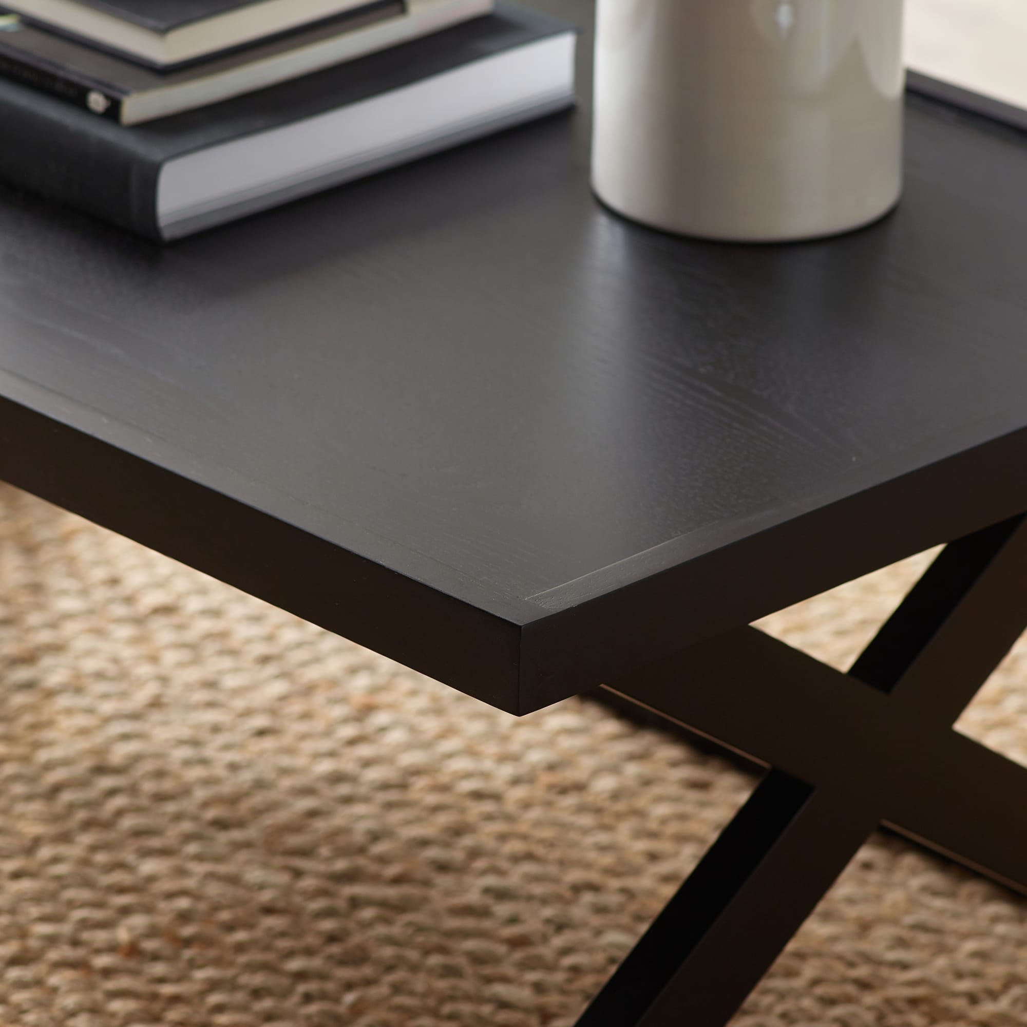 Haddon Black 110cm Coffee Table