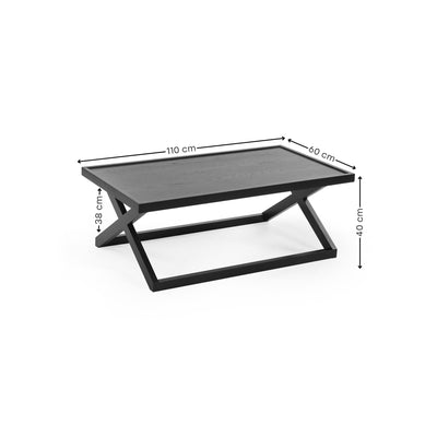Haddon Black 110cm Coffee Table