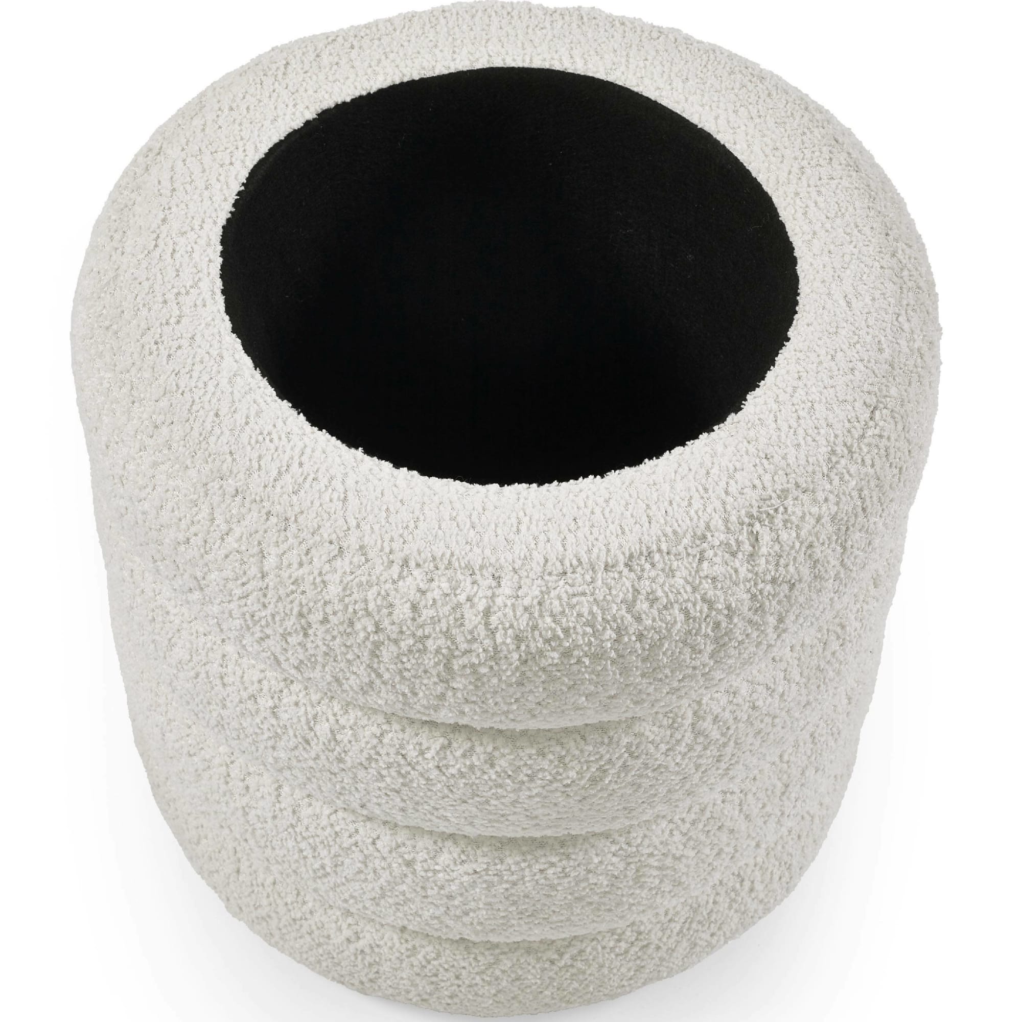 Hailey Ivory Boucl�� Upholstered 40cm Storage Stool