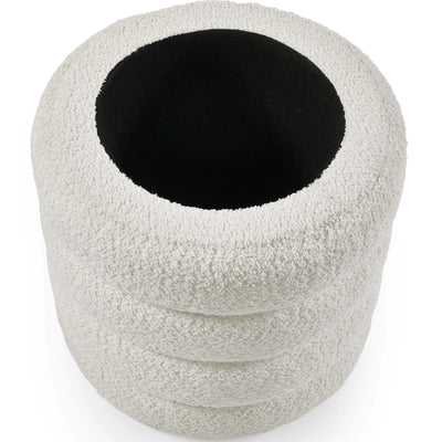 Hailey Ivory Boucl�� Upholstered 40cm Storage Stool