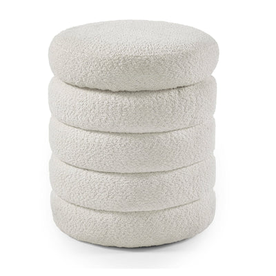 Hailey Ivory Boucl�� Upholstered 40cm Storage Stool