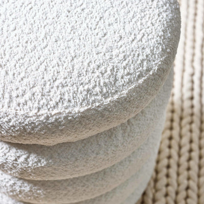 Hailey Ivory Boucl�� Upholstered 40cm Storage Stool