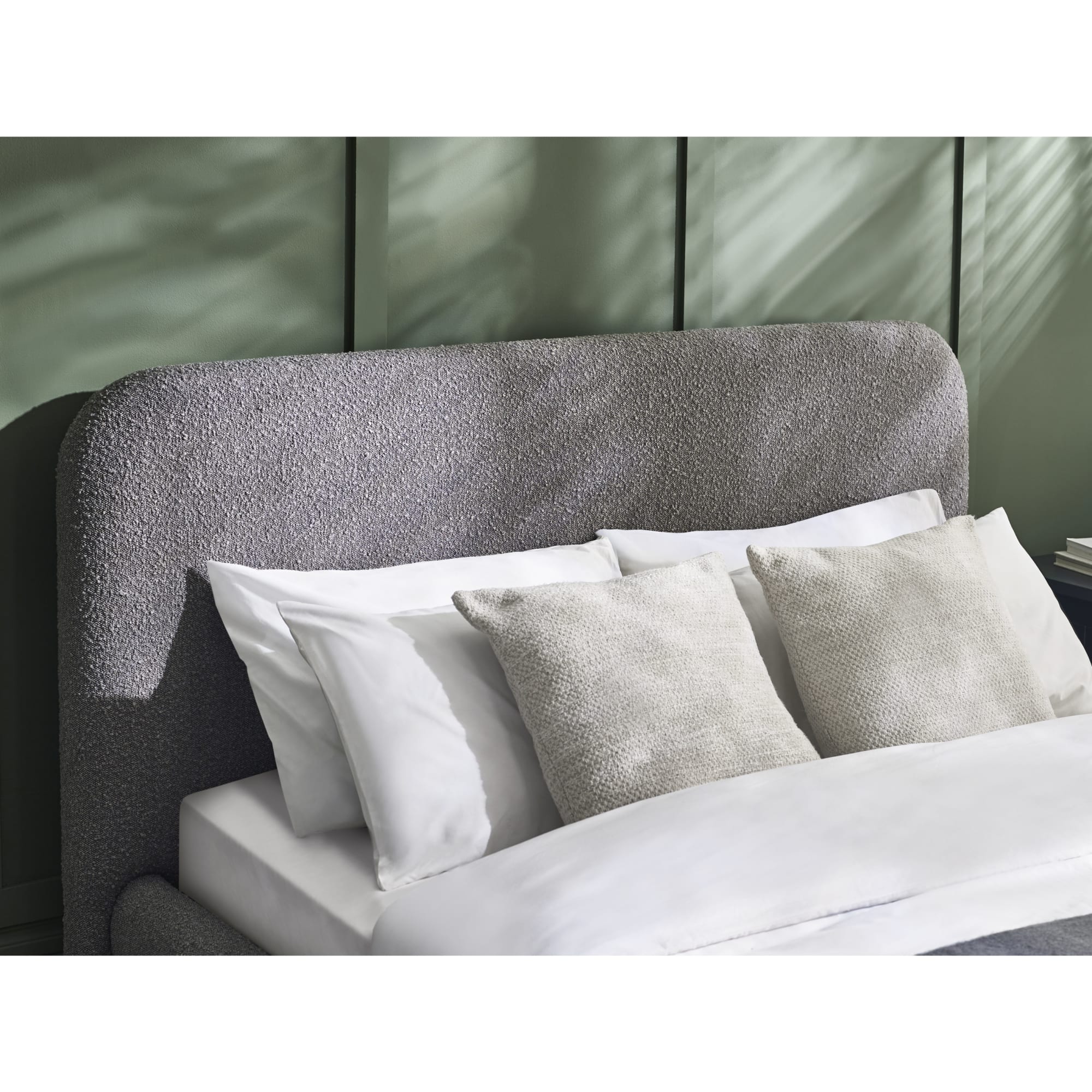 Hannah King Bed 150Cm - Grey Boucle