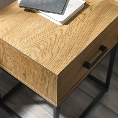 Harlow Light Oak Effect 1 Drawer Bedside Table