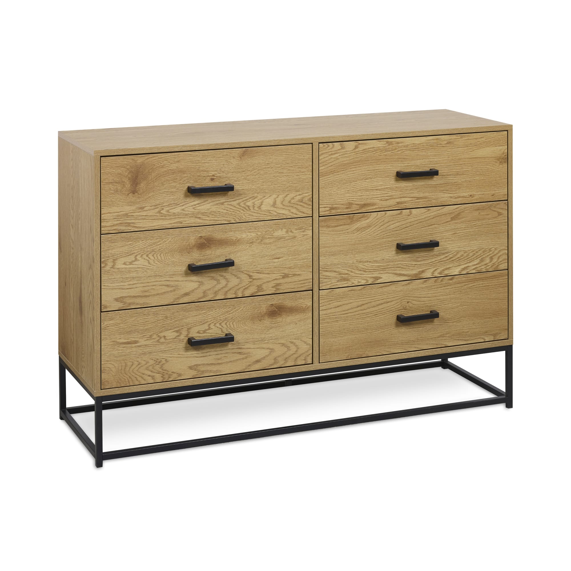 Harlow Light Oak Effect 6 Drawer Chest