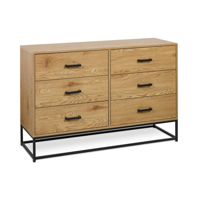 Harlow Light Oak Effect 6 Drawer Chest