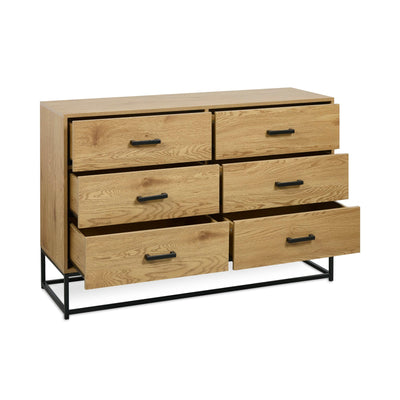 Harlow Light Oak Effect 6 Drawer Chest