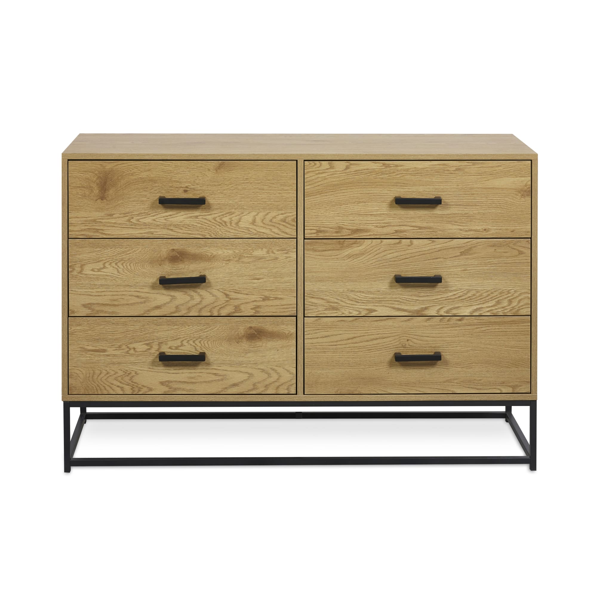 Harlow Light Oak Effect 6 Drawer Chest